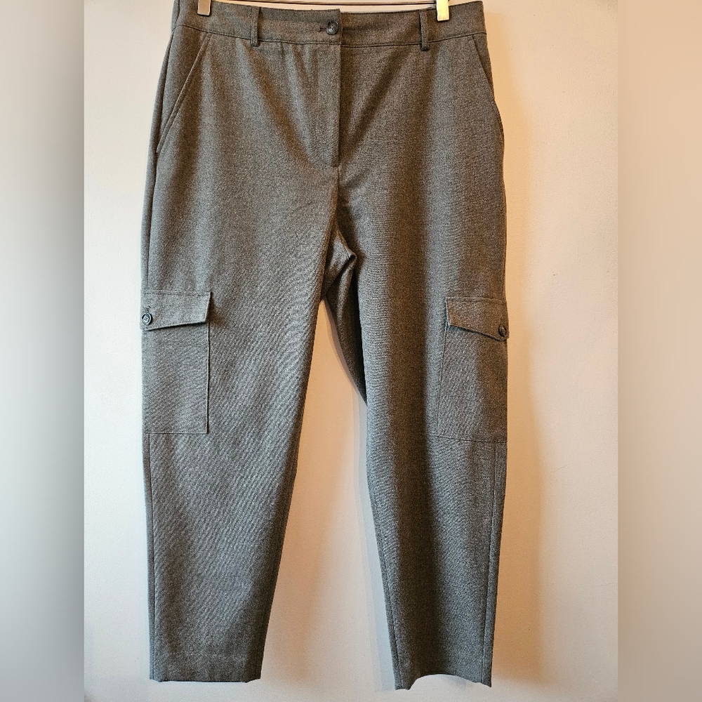 RW&CO grey flannel cargo dress pant. Size 14